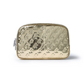 SMALL METALLIC MONOGRAM TOILETRY BAG - METALLIC GOLD