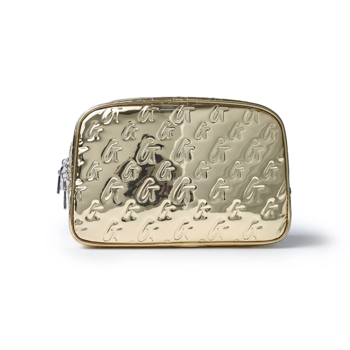 SMALL METALLIC MONOGRAM TOILETRY BAG - METALLIC GOLD