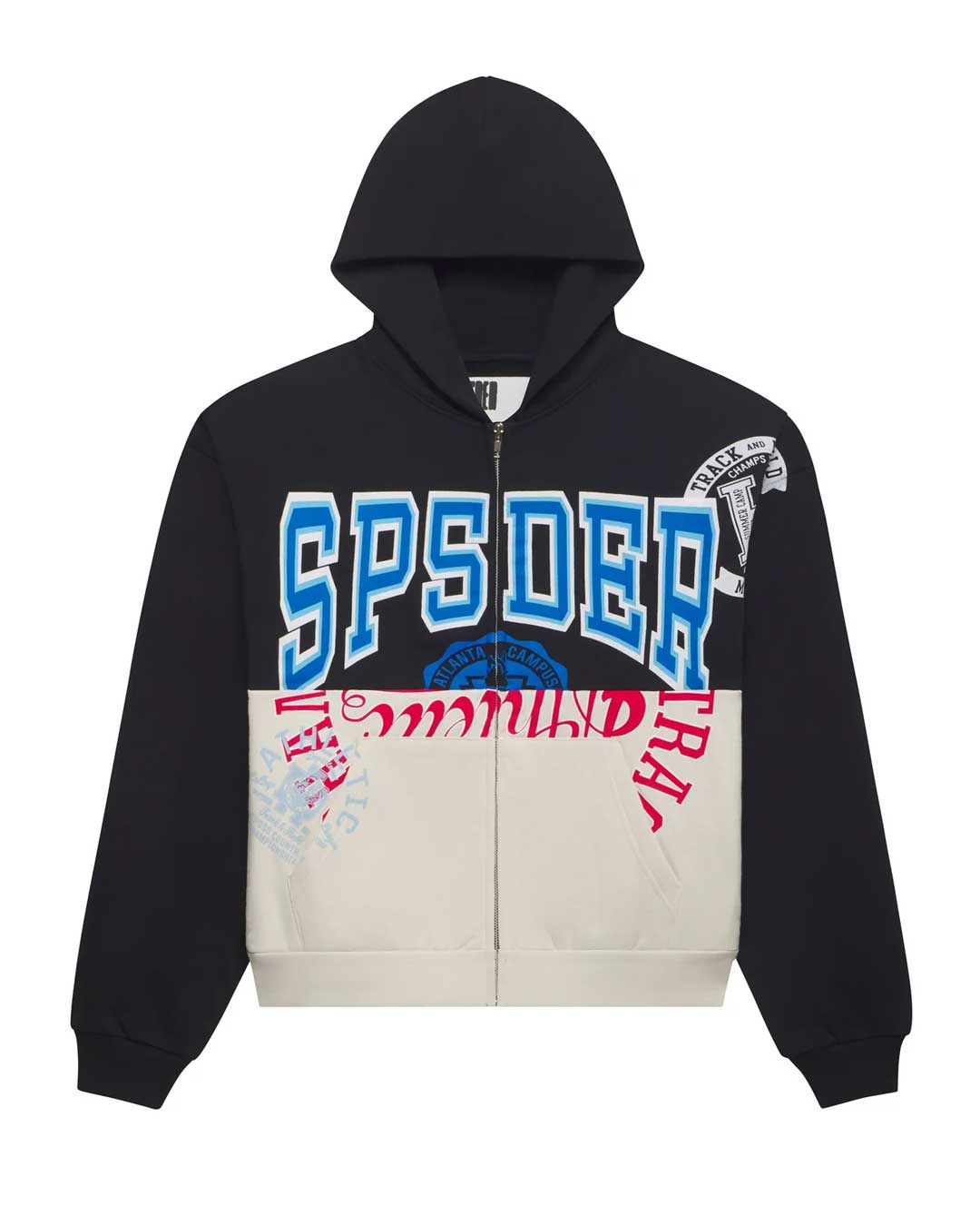 Sp5der Campers Field Zip Up Hoodie Onyx