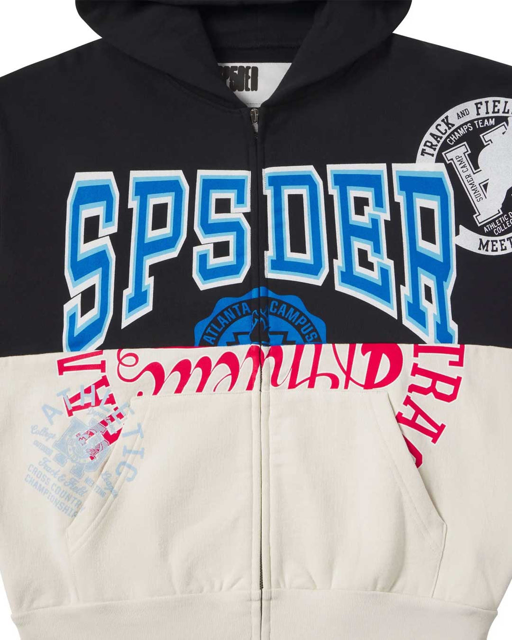 Sp5der Campers Field Zip Up Hoodie Onyx