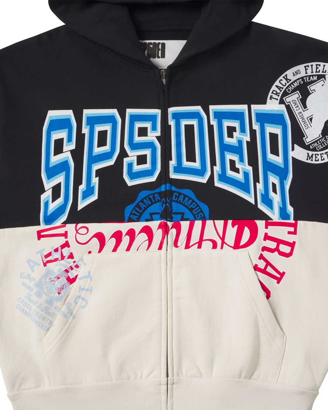 Sp5der Campers Field Zip Up Hoodie Onyx
