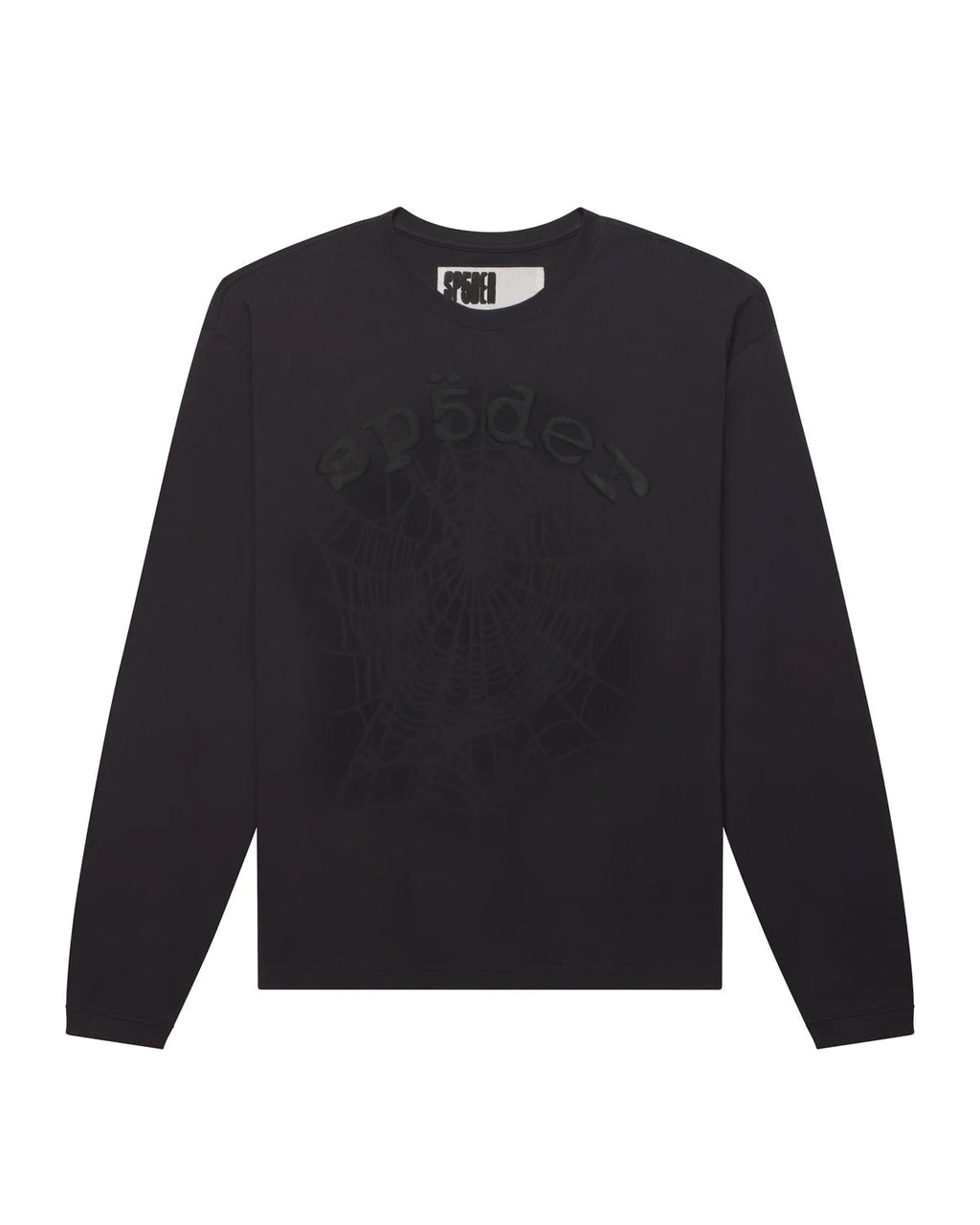 Sp5der Distressed OG Web V2 L/S Granite Black