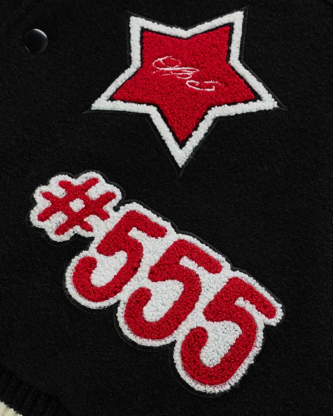 Sp5der District Cuntry Varsity Jacket Black