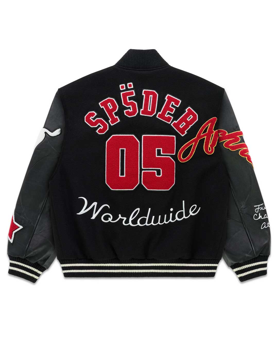 Sp5der District Cuntry Varsity Jacket Black