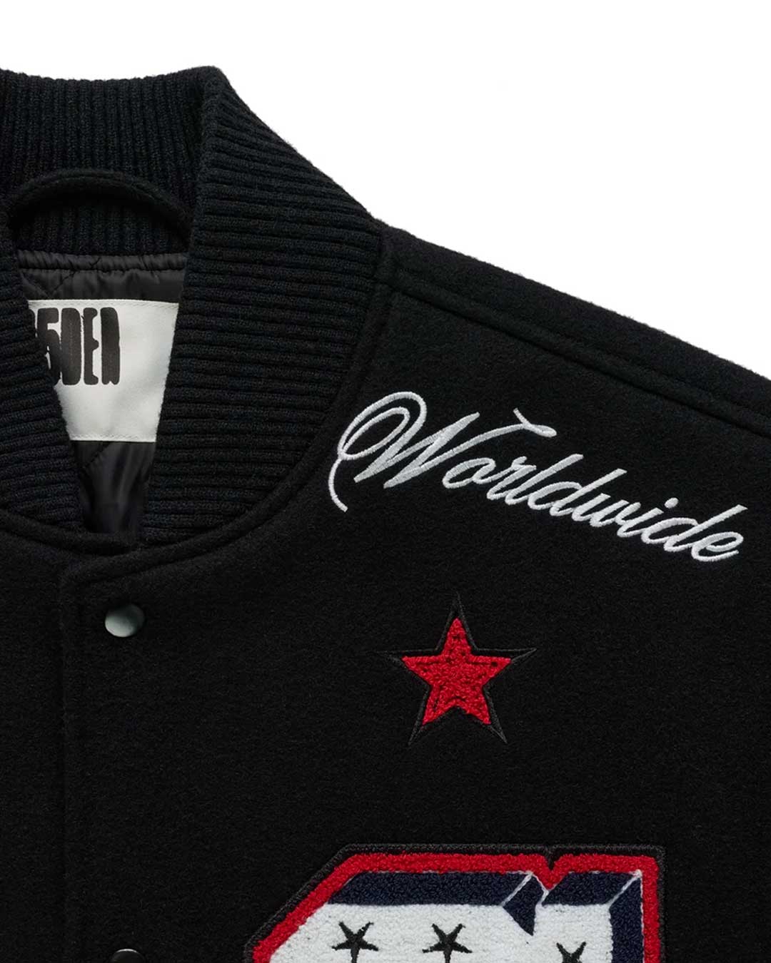 Sp5der District Cuntry Varsity Jacket Black