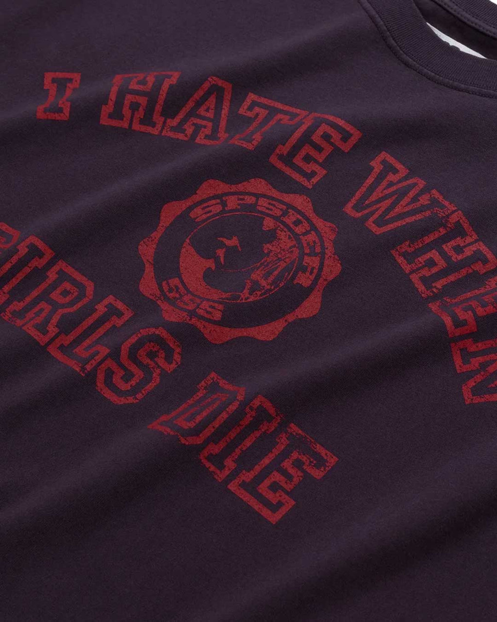 Sp5der I H8 When Girls Die Tee Cardinal