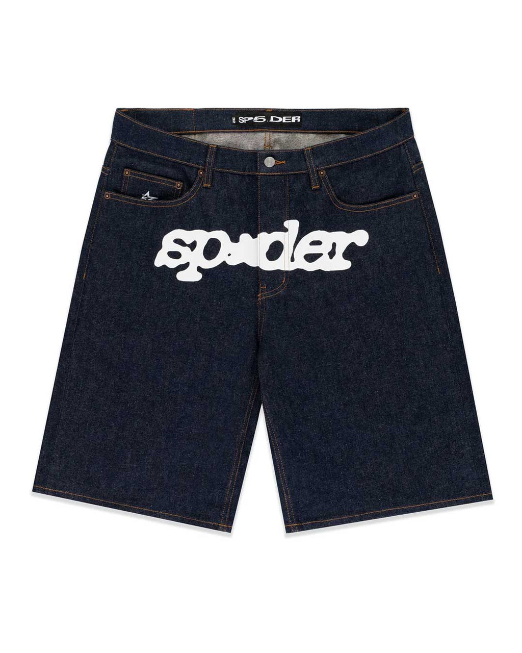 Sp5der Logo Denim Short V3 Indigo