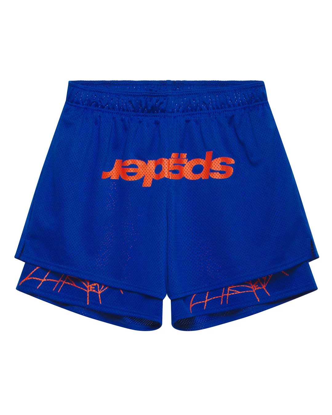 Sp5der Mesh Double Layer Shorts Blue
