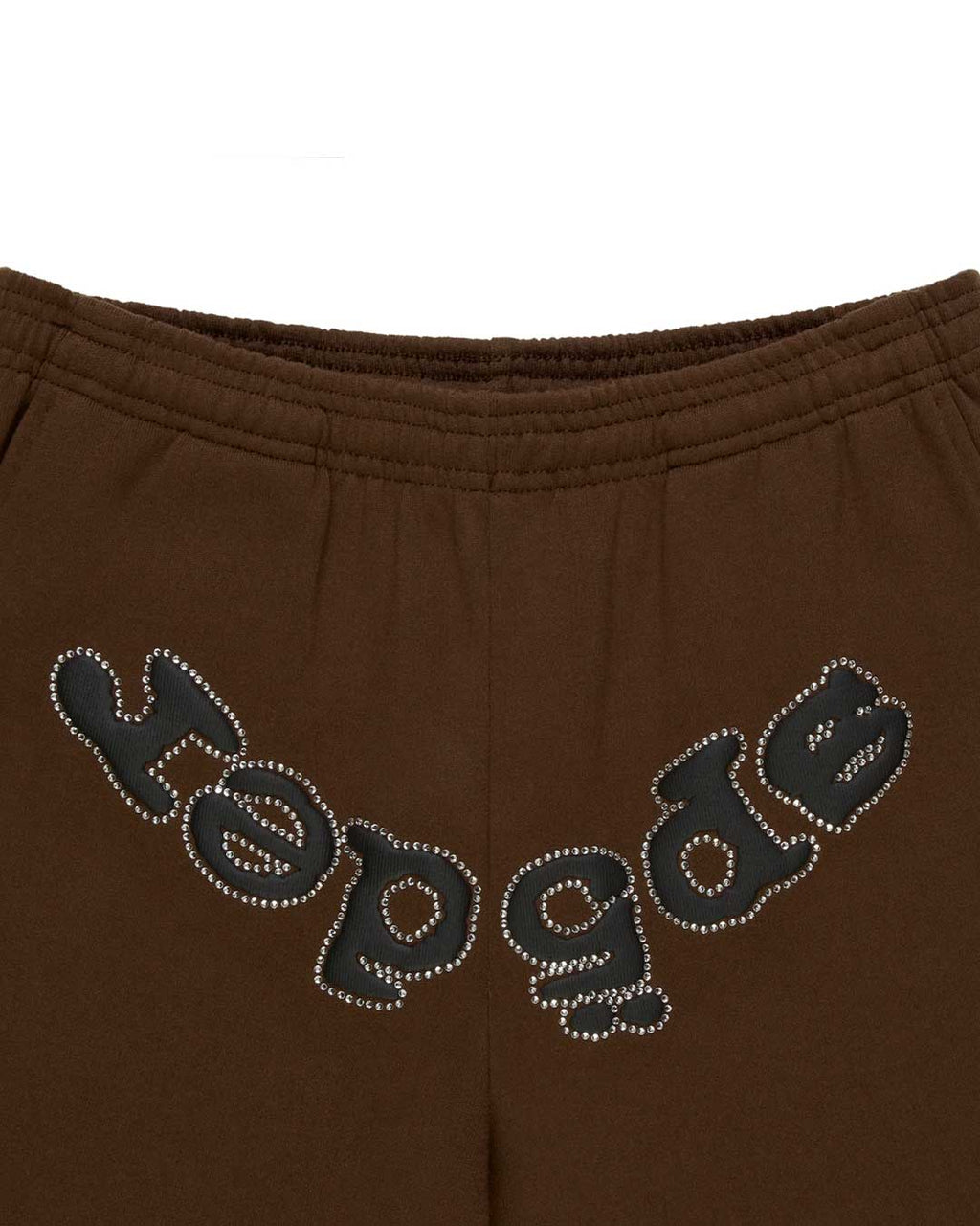 Sp5der OG Web Rhinestone Sweatpants Brown