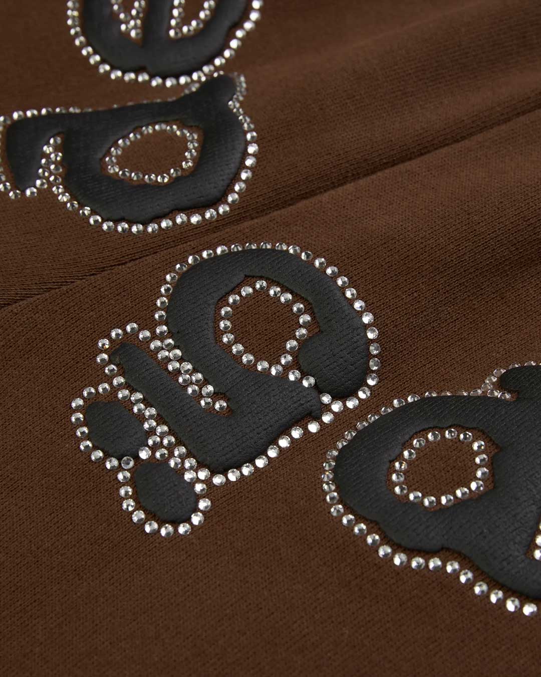 Sp5der OG Web Rhinestone Sweatpants Brown