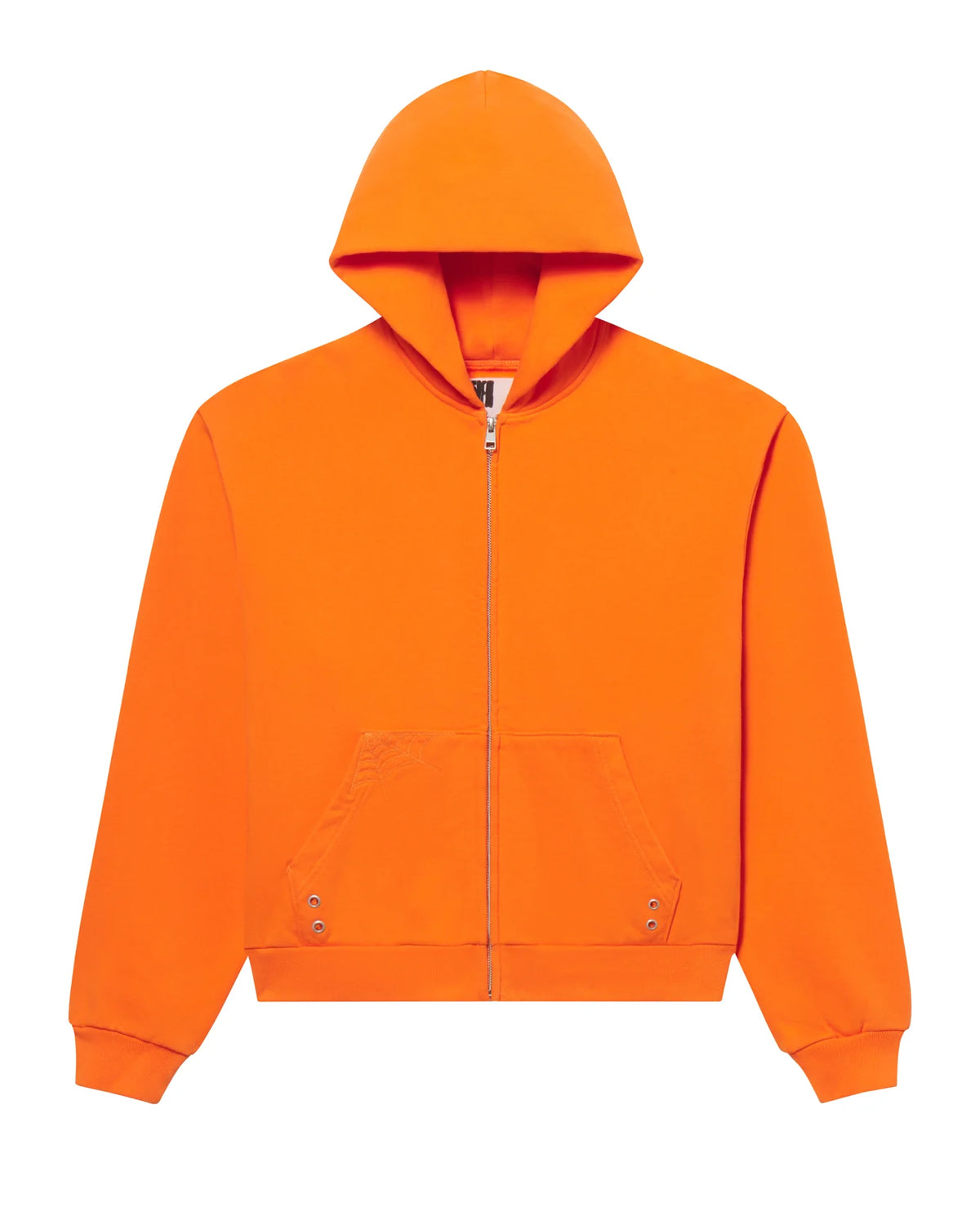 Sp5der Overprint Zip Up Hoodie Tangerine Orange