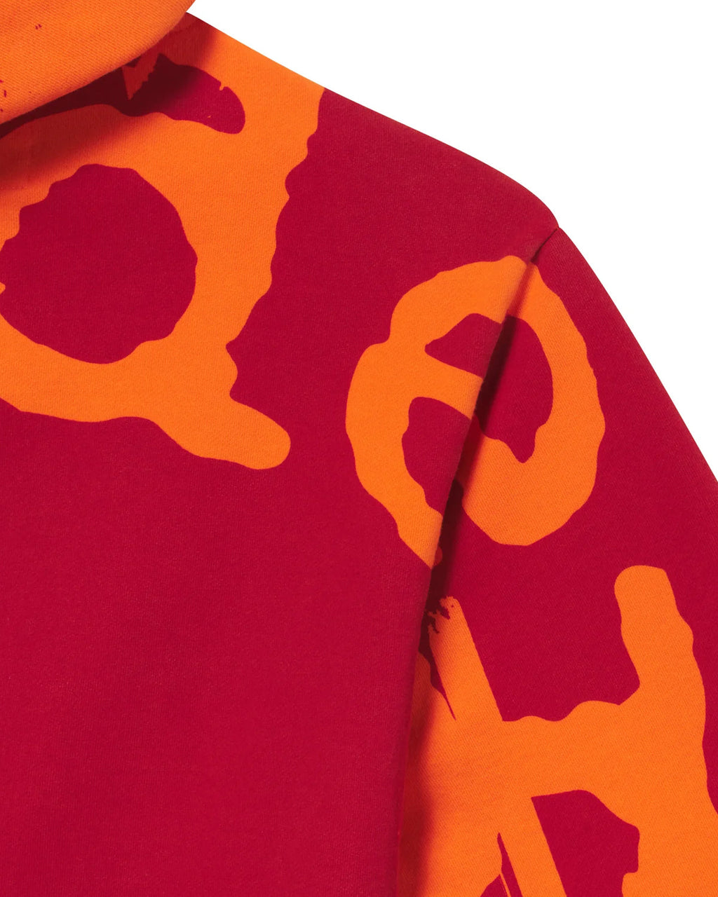Sp5der Overprint Zip Up Hoodie Tangerine Orange