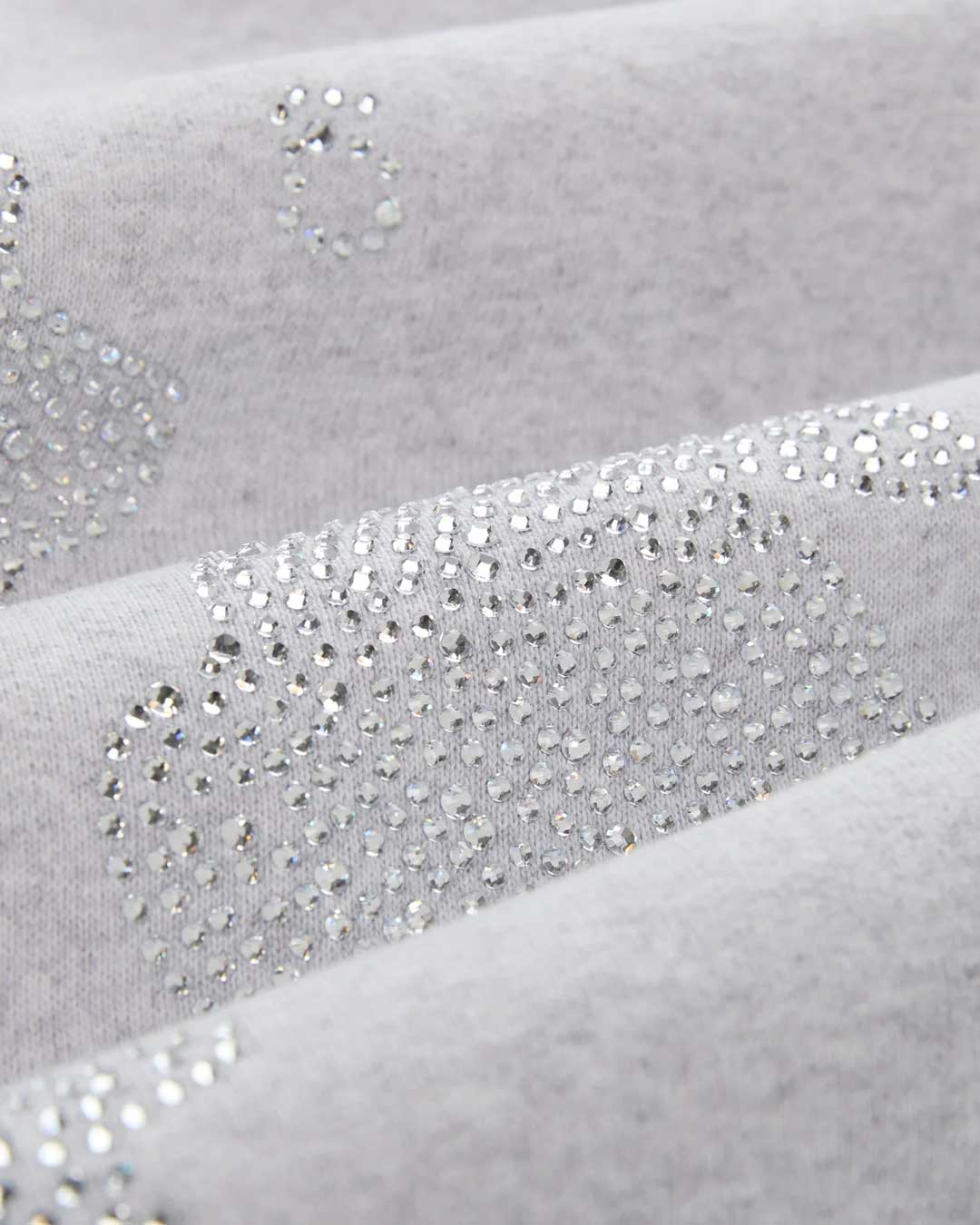 Sp5der Rhinestone Beluga V2 Wide Leg Sweatpants Heather Grey