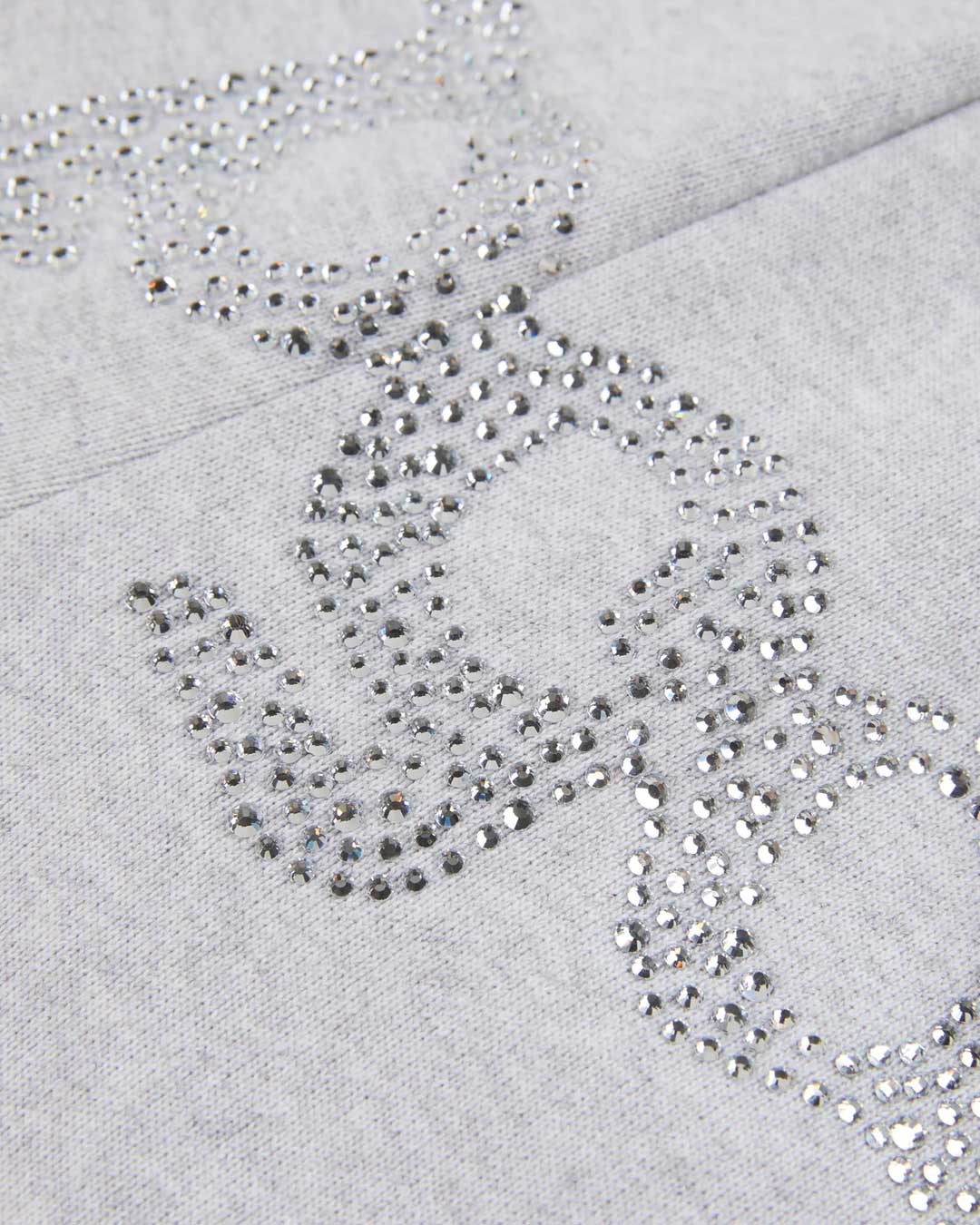 Sp5der Rhinestone Beluga V2 Wide Leg Sweatpants Heather Grey