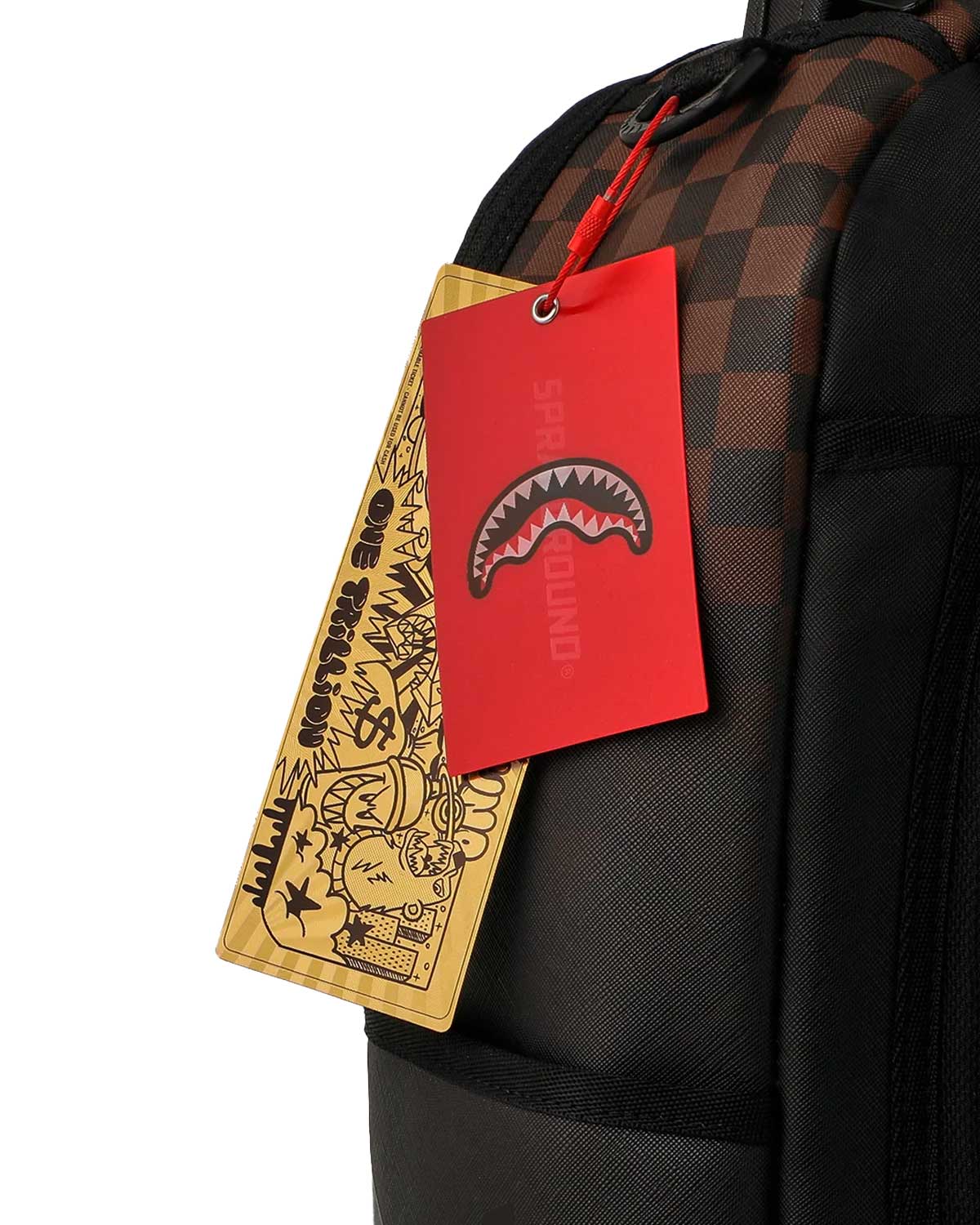 Sprayground Brown Check Ghost Drip Backpack