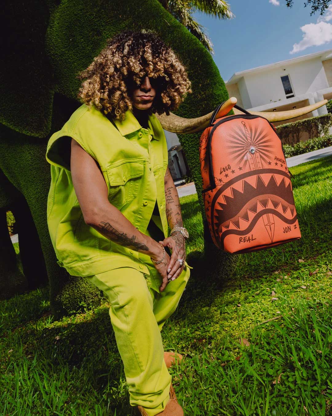 Sprayground Jon Z Tattoos Backpack Red