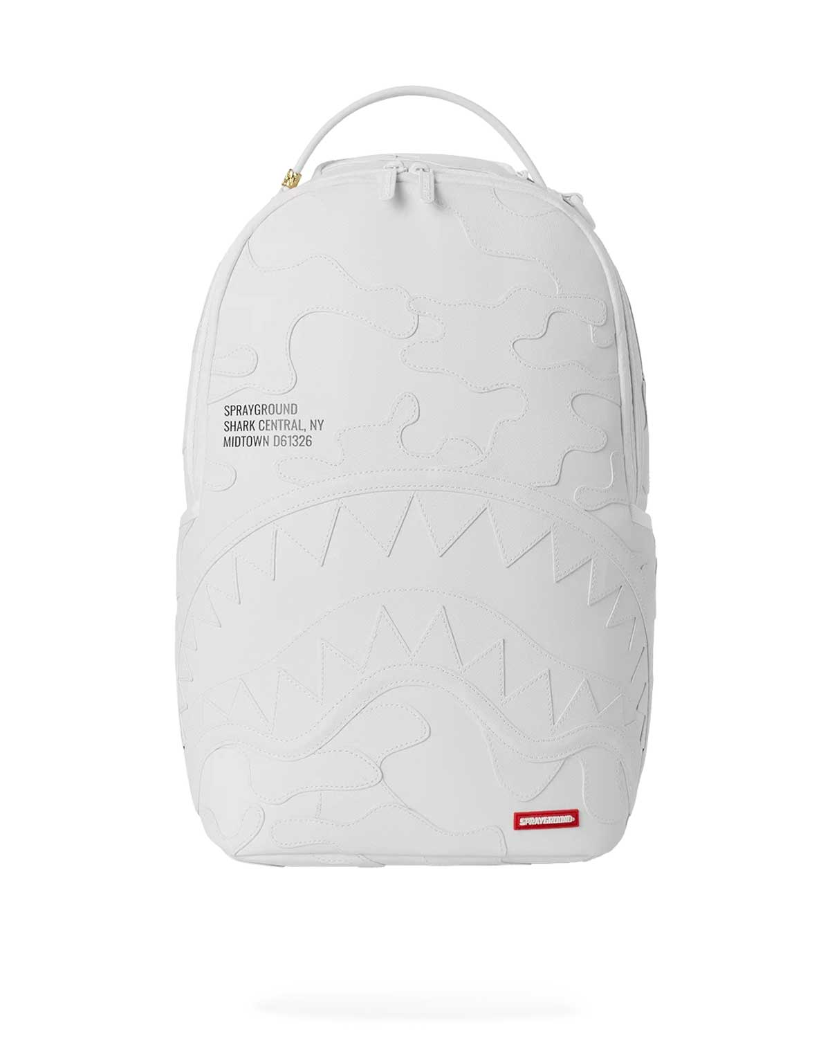 Sprayground Shark Central Camo Cut Shark White Backpack