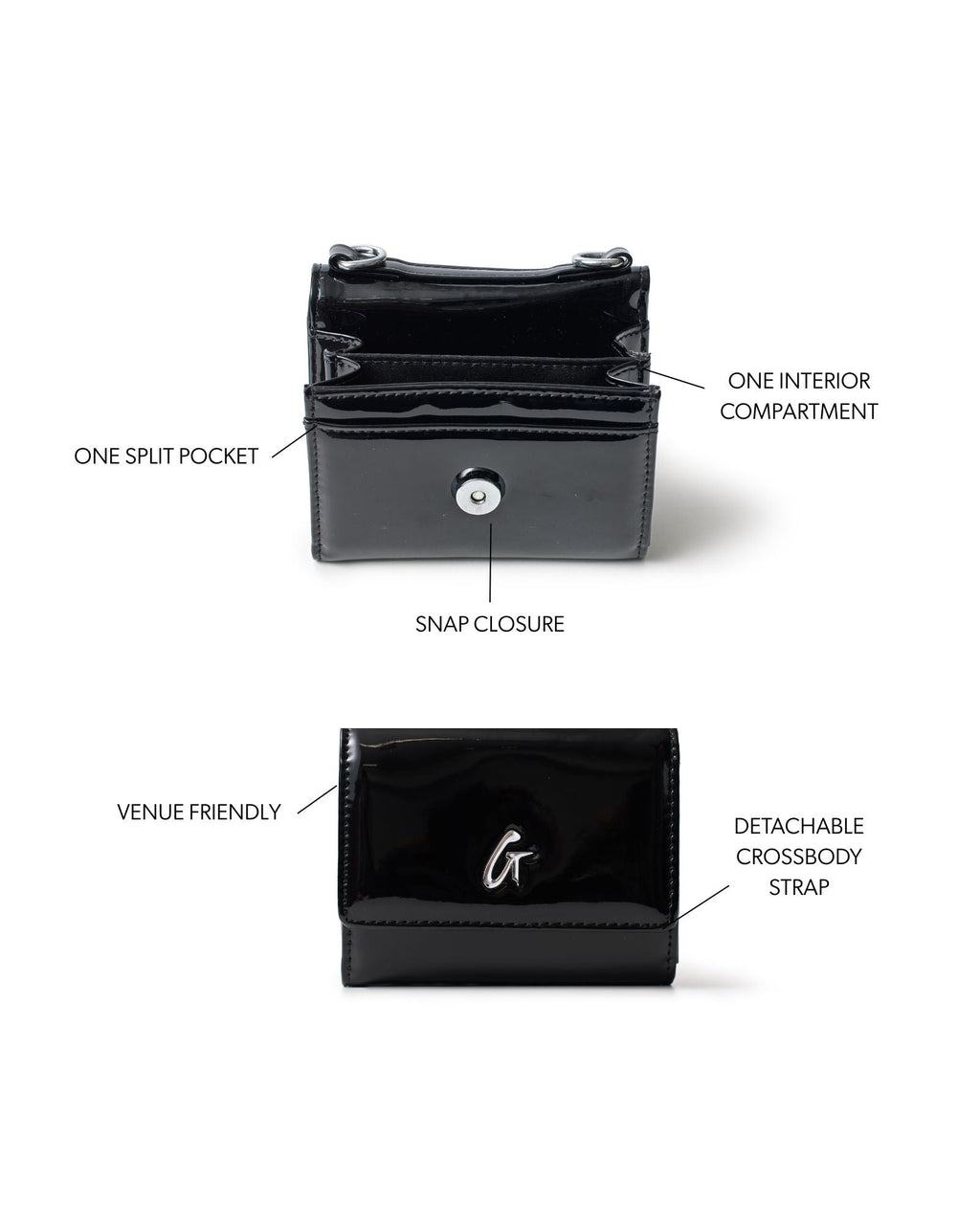 STANDARD SILVER COMPACT WOC - MIRROR BLACK