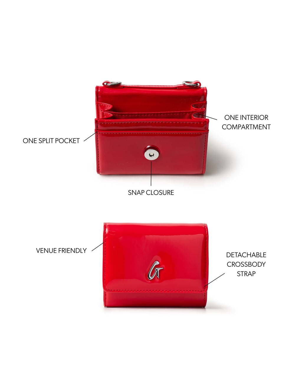 STANDARD SILVER COMPACT WOC - MIRROR RED