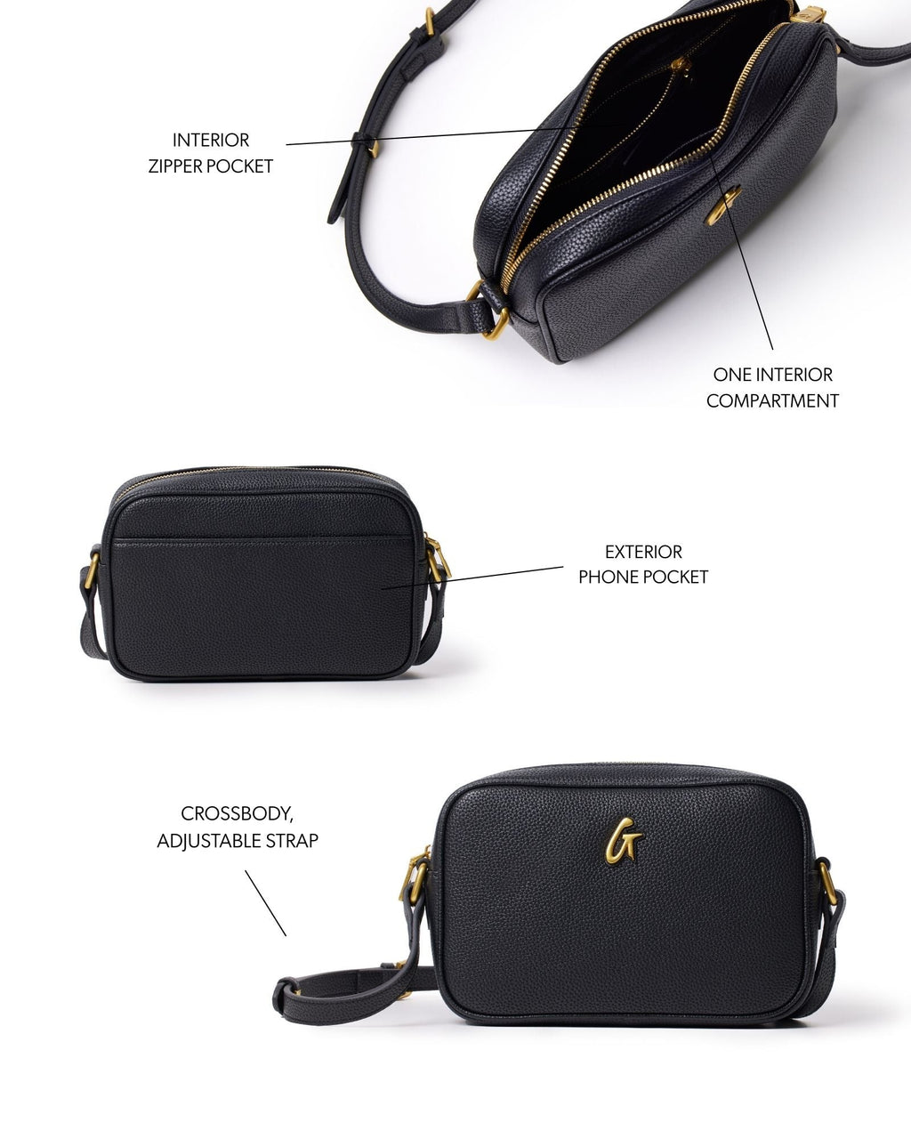 STANDARD PEBBLE CAMERA BAG - BLACK