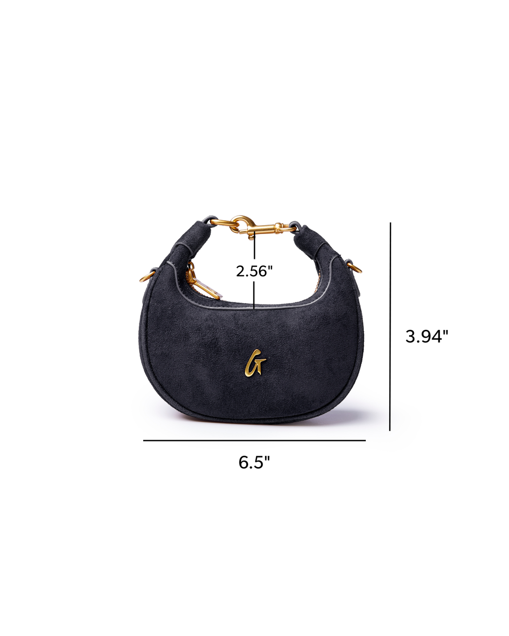 NANO SUEDE HOBO BAG - BLACK