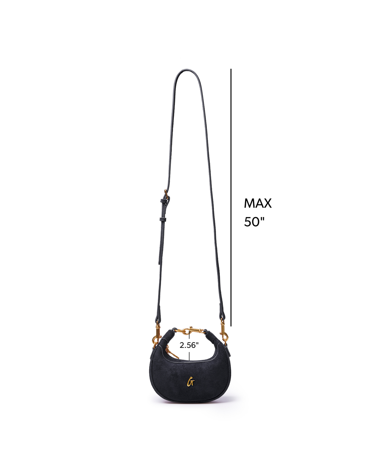 NANO SUEDE HOBO BAG - BLACK