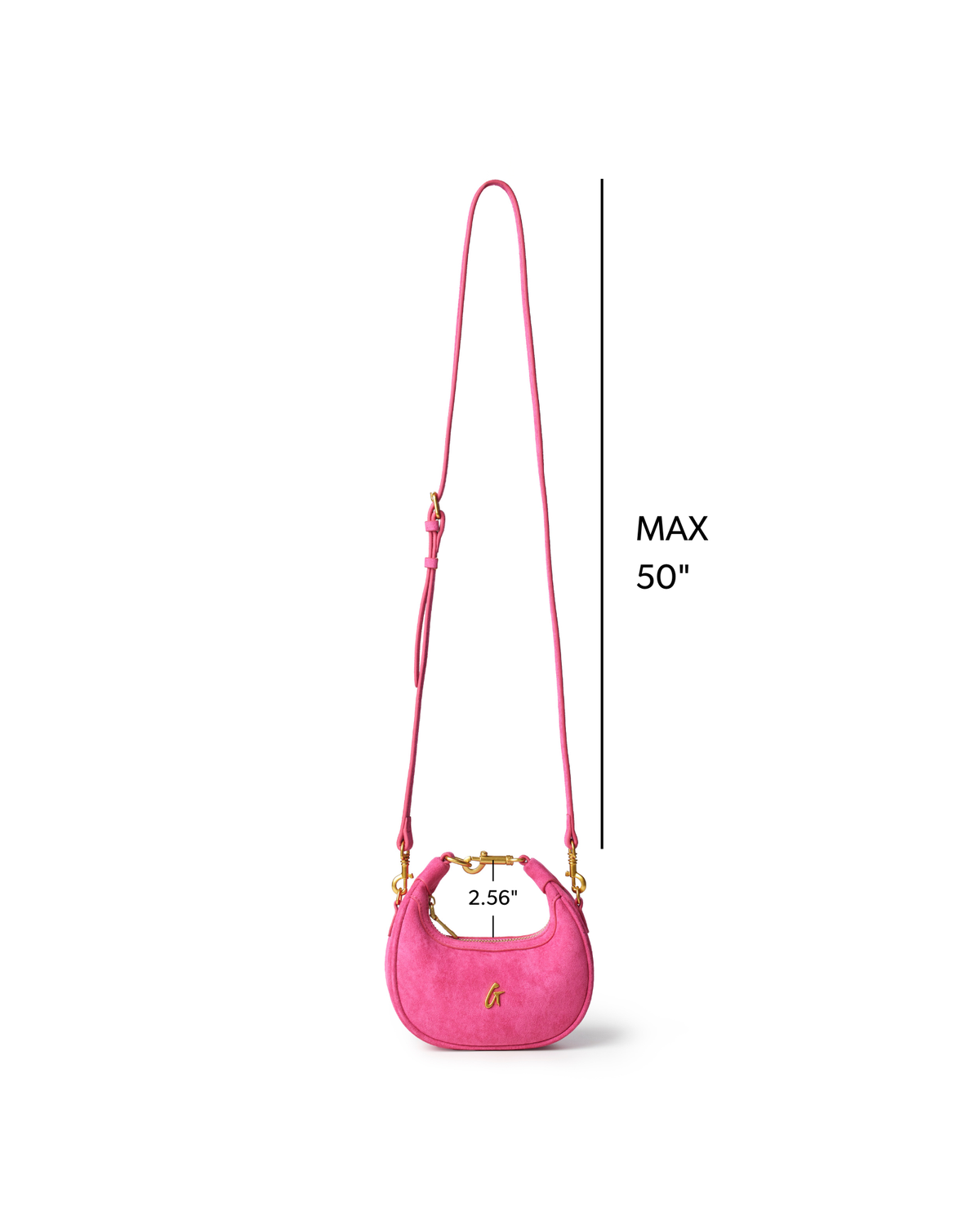 NANO SUEDE HOBO BAG - HOT PINK