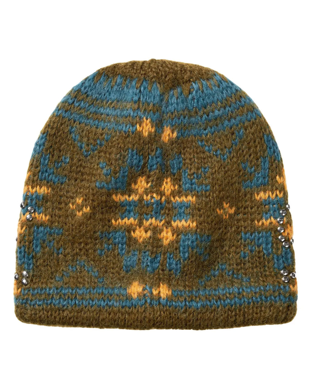 Supreme Far Isle Studded Beanie Olive Green