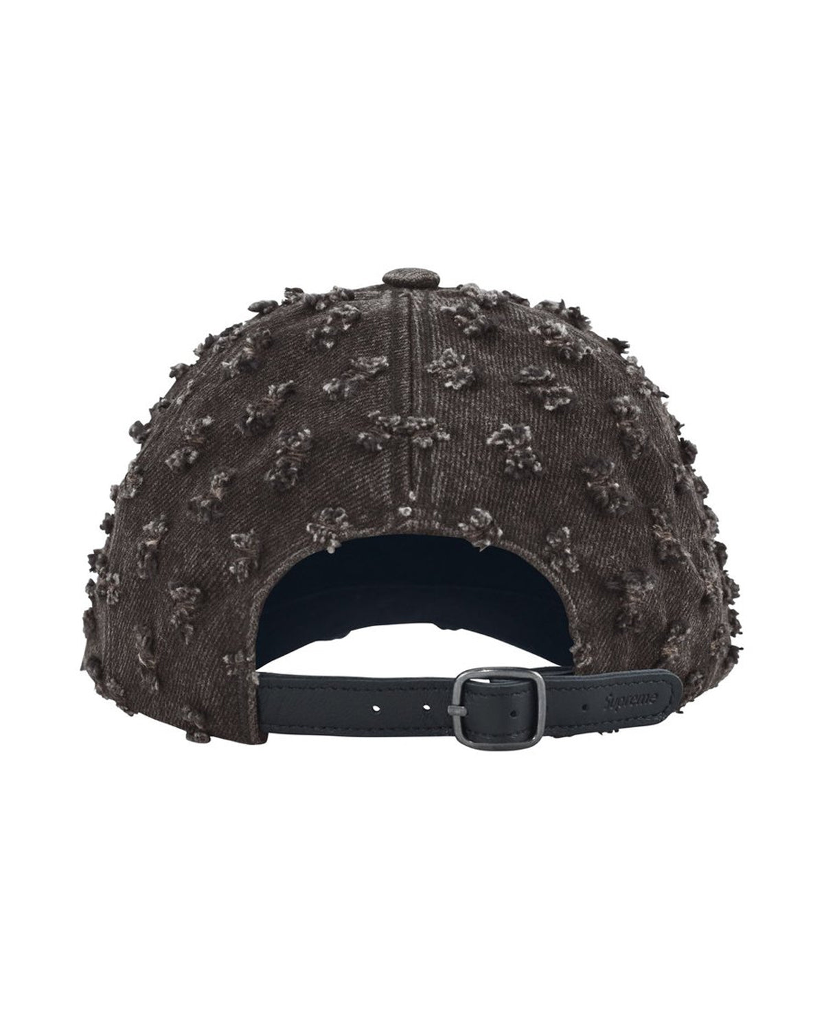 Supreme Hole Punch Rhinestone Denim 6 Panel Hat Black