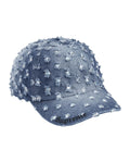 Supreme Hole Punch Rhinestone Denim 6 Panel Hat Blue