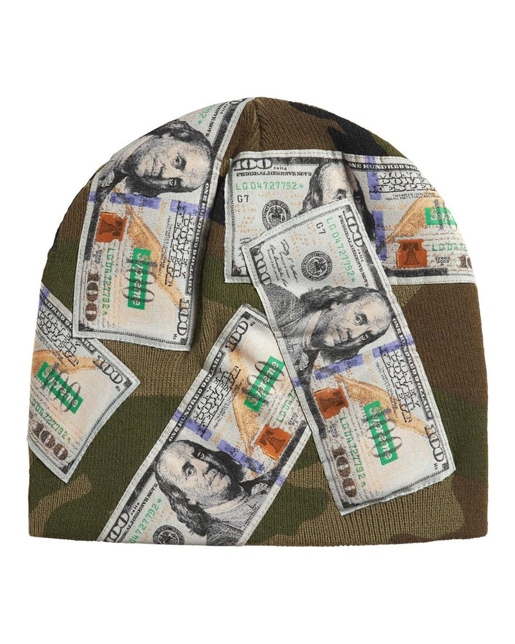 Supreme Money Beanie Woodland Camo