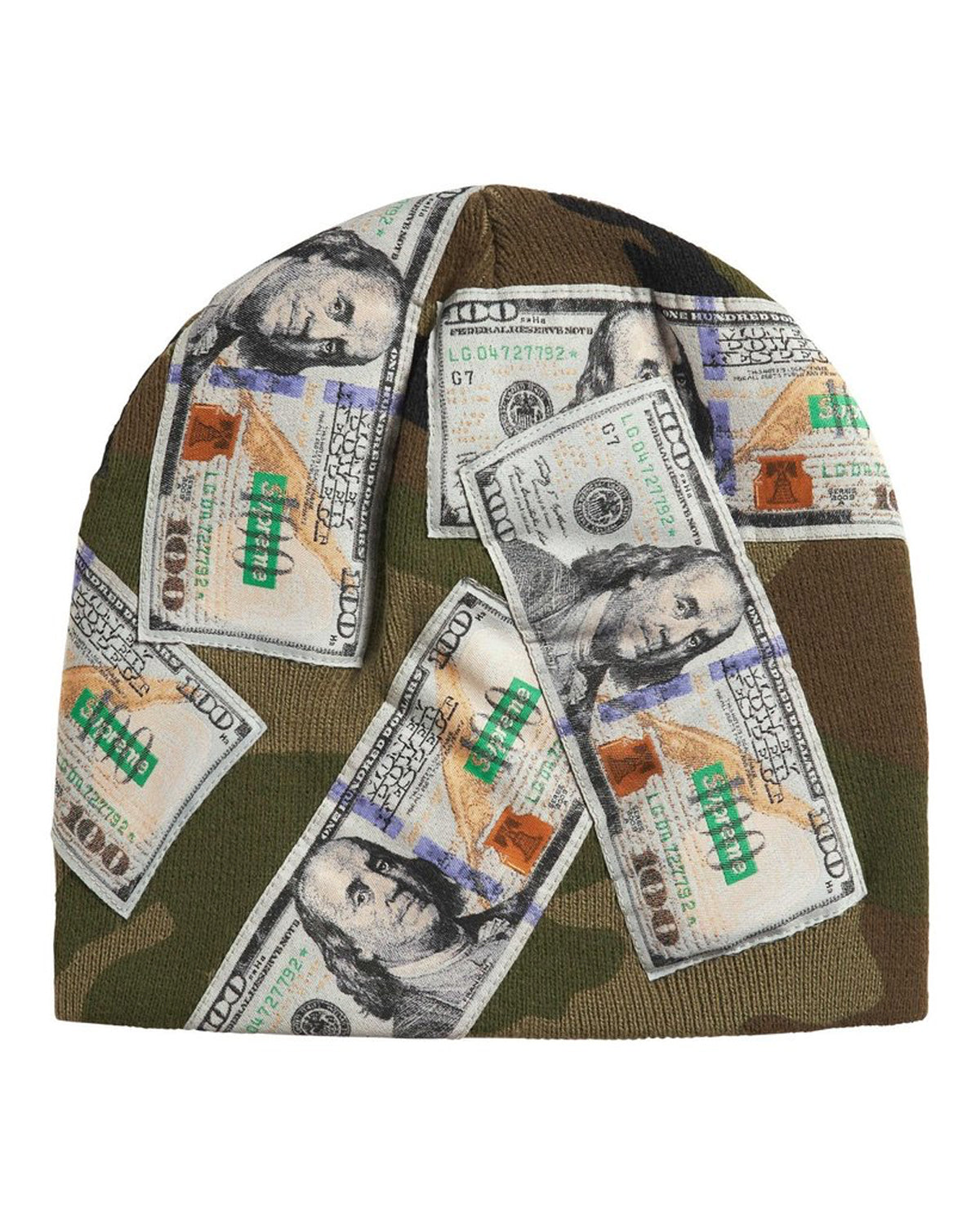 Supreme Money Beanie Woodland Camo