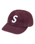 Supreme Washed Canvas S Logo 6 Panel Hat Plum