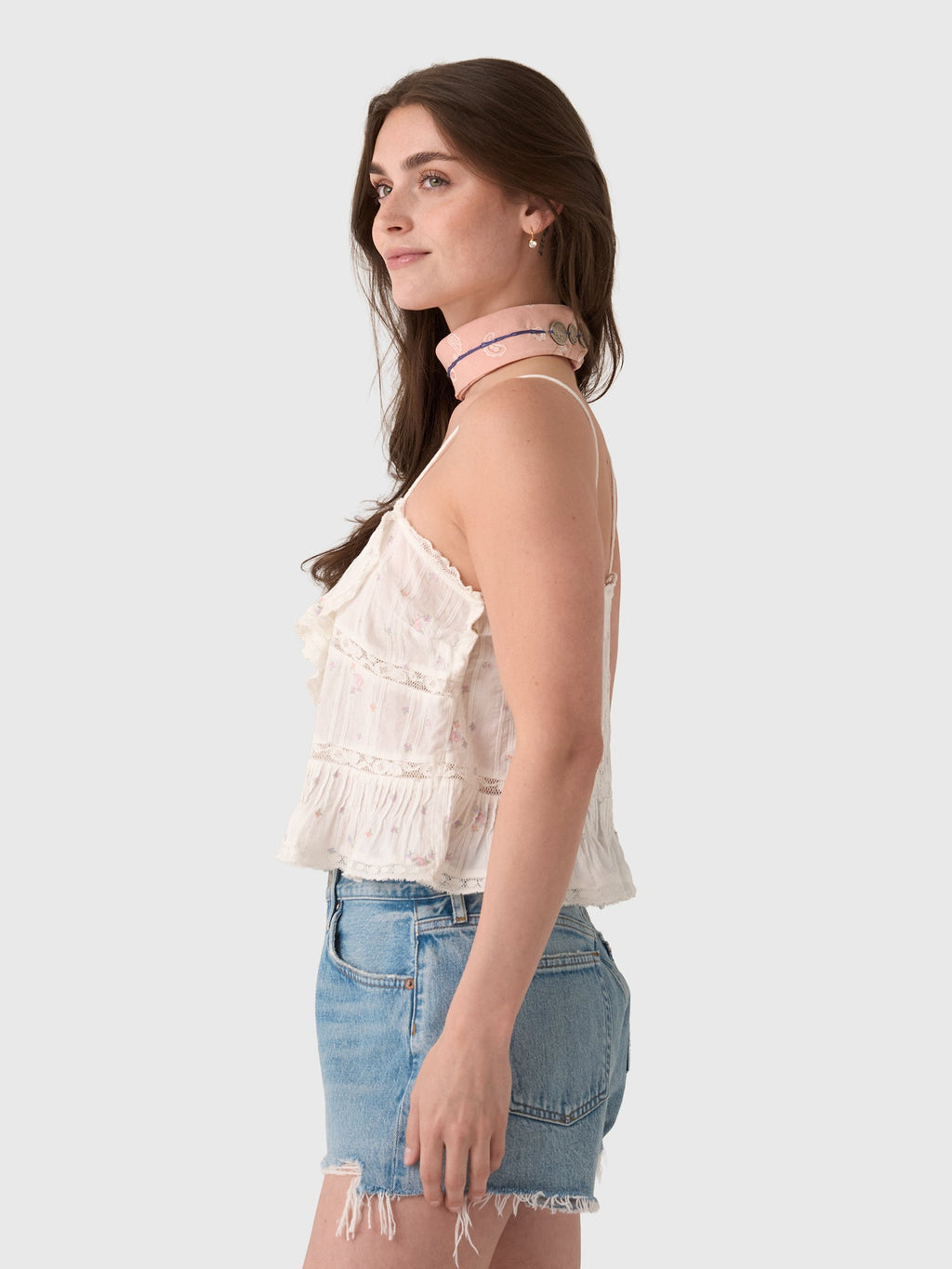 LoveShackFancy Women's Ondeline Floral Embroidered Cotton Top