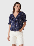 LoveShackFancy Women's Romilly Floral Cotton Blouse