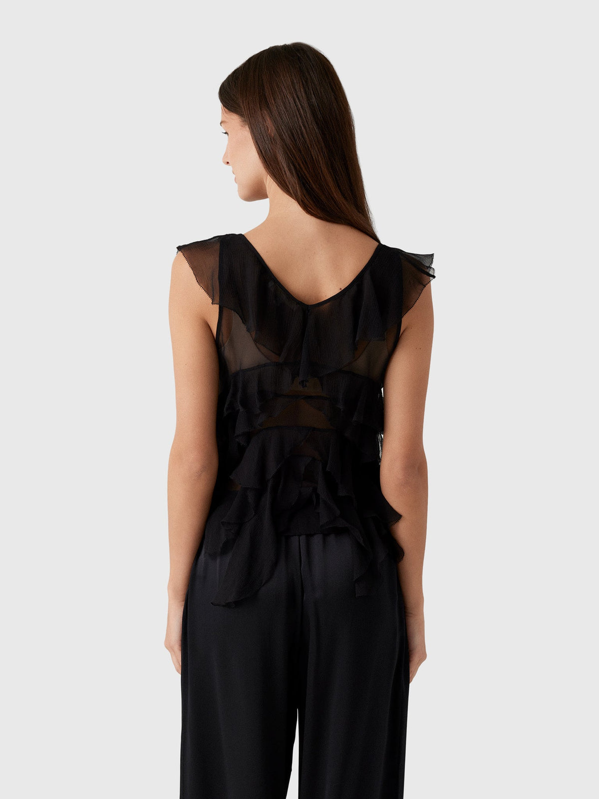 LoveShackFancy Women's Elvareen Silk Ruffle Top