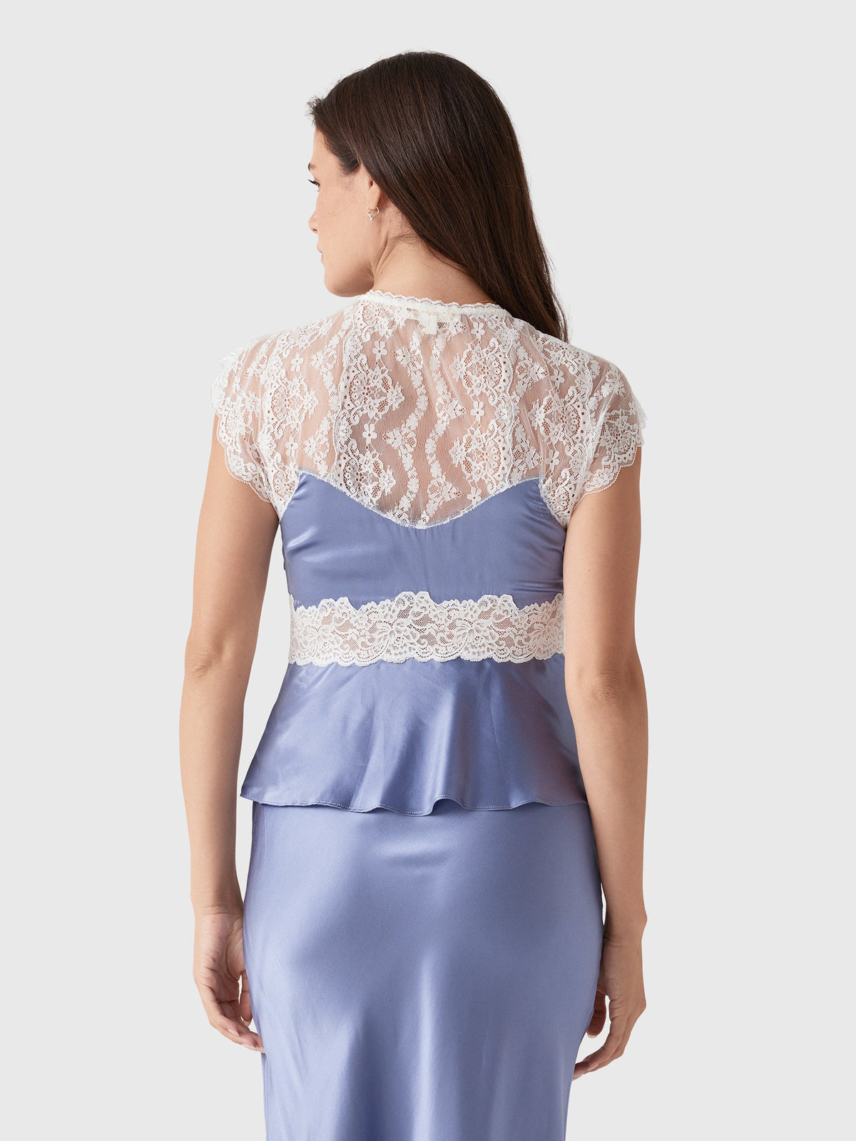 LoveShackFancy Women's Verelle Silk-Blend Lace Top