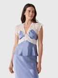 LoveShackFancy Women's Verelle Silk-Blend Lace Top