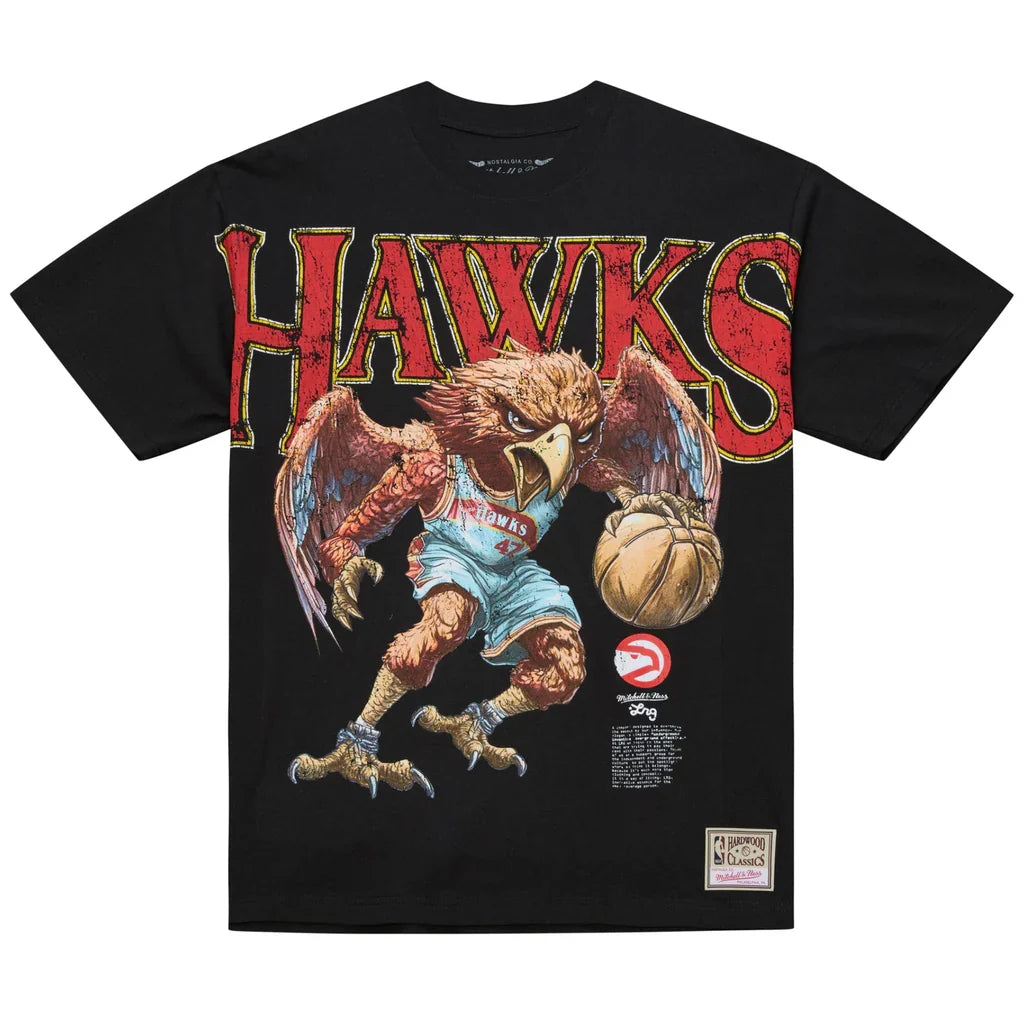 MITCHELL & NESS NBA X LRG WILD ART TEE ATLANTA HAWKS