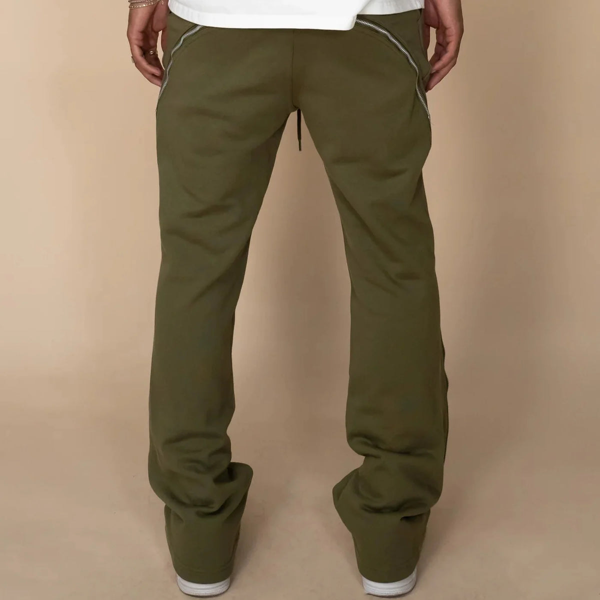 EPTM ZIP FLARED SWEATPANTS OLIVE