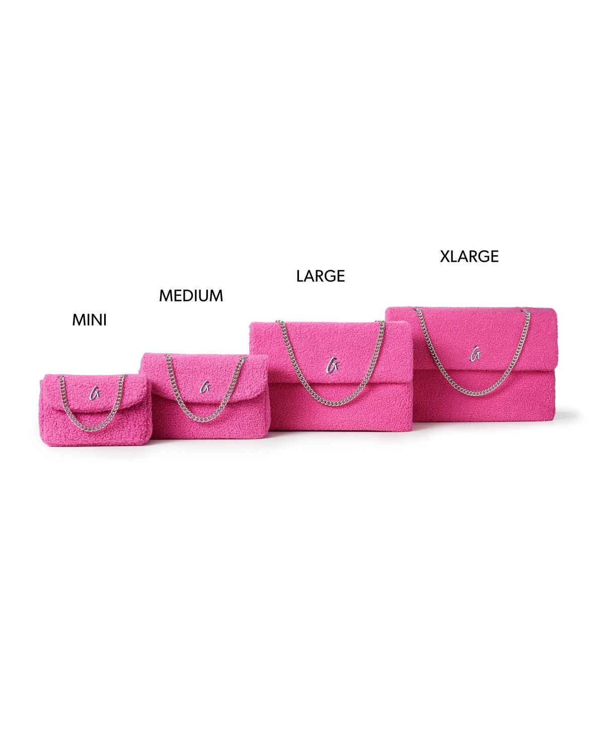 XL TEDDY FLAP BAG - HOT PINK