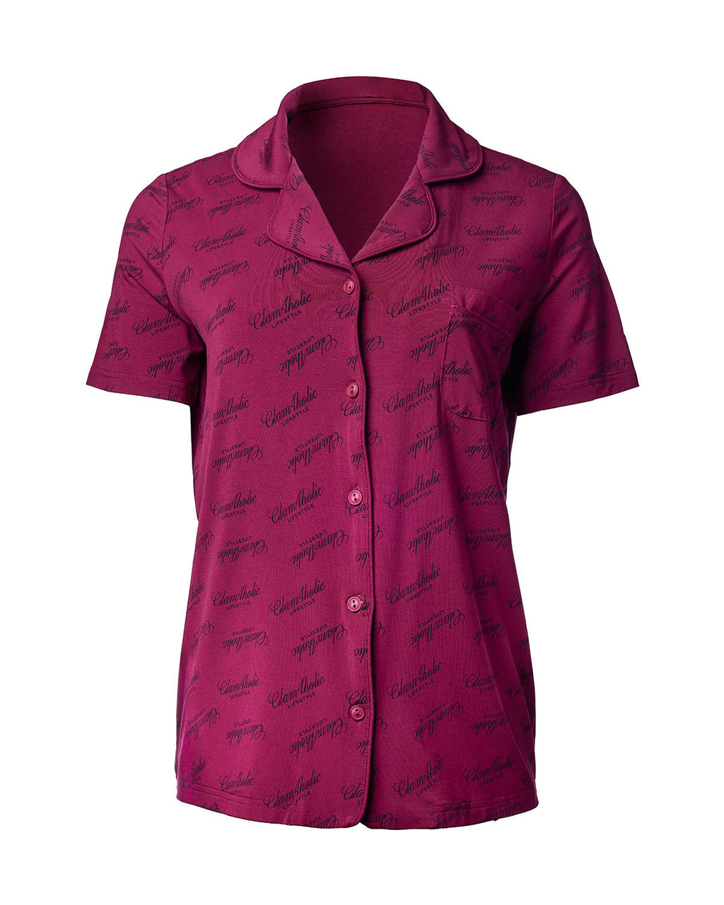 SIGNATURE LUXE PAJAMA SHORT SET - BURGUNDY