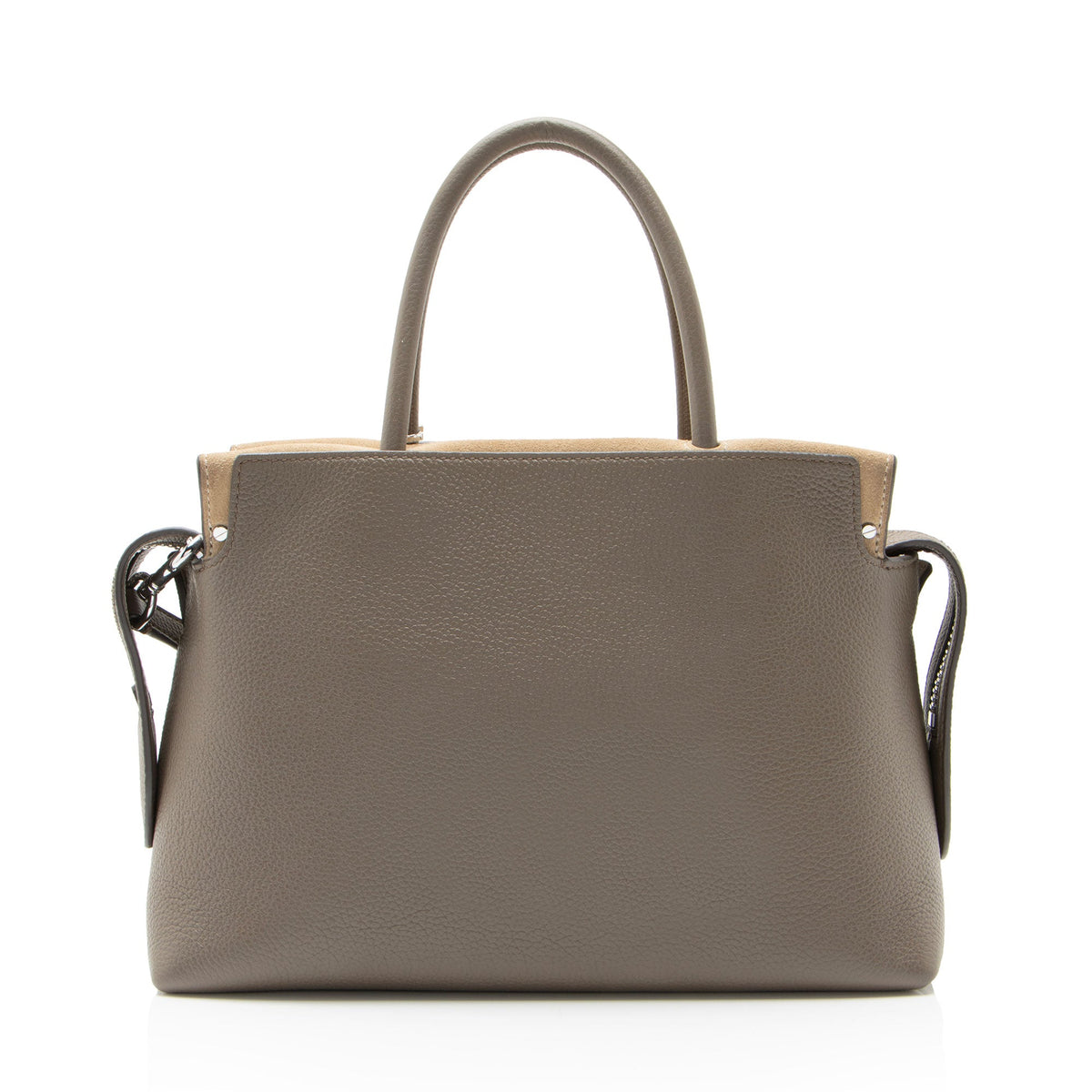 Tory Burch Pebbled Leather Mercer Satchel - Grey