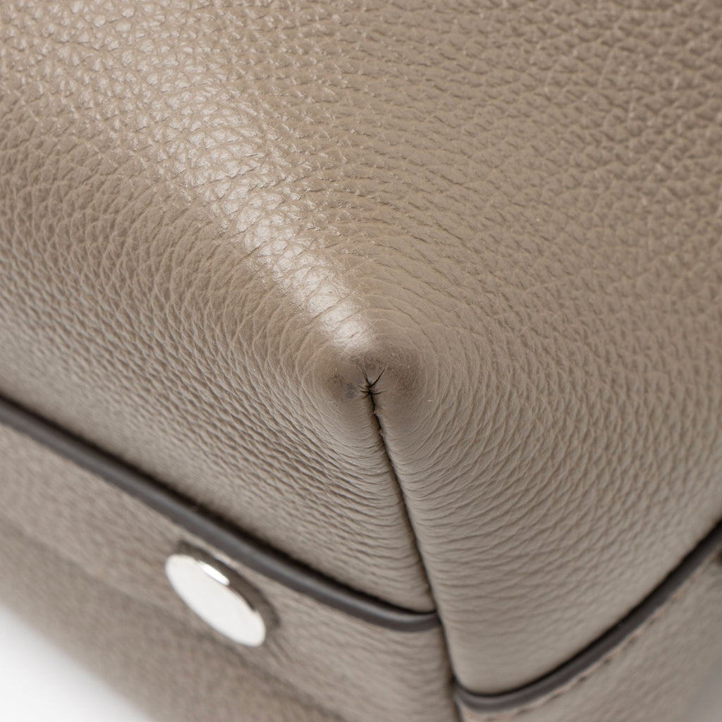 Tory Burch Pebbled Leather Mercer Satchel - Grey