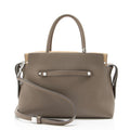 Tory Burch Pebbled Leather Mercer Satchel - Grey