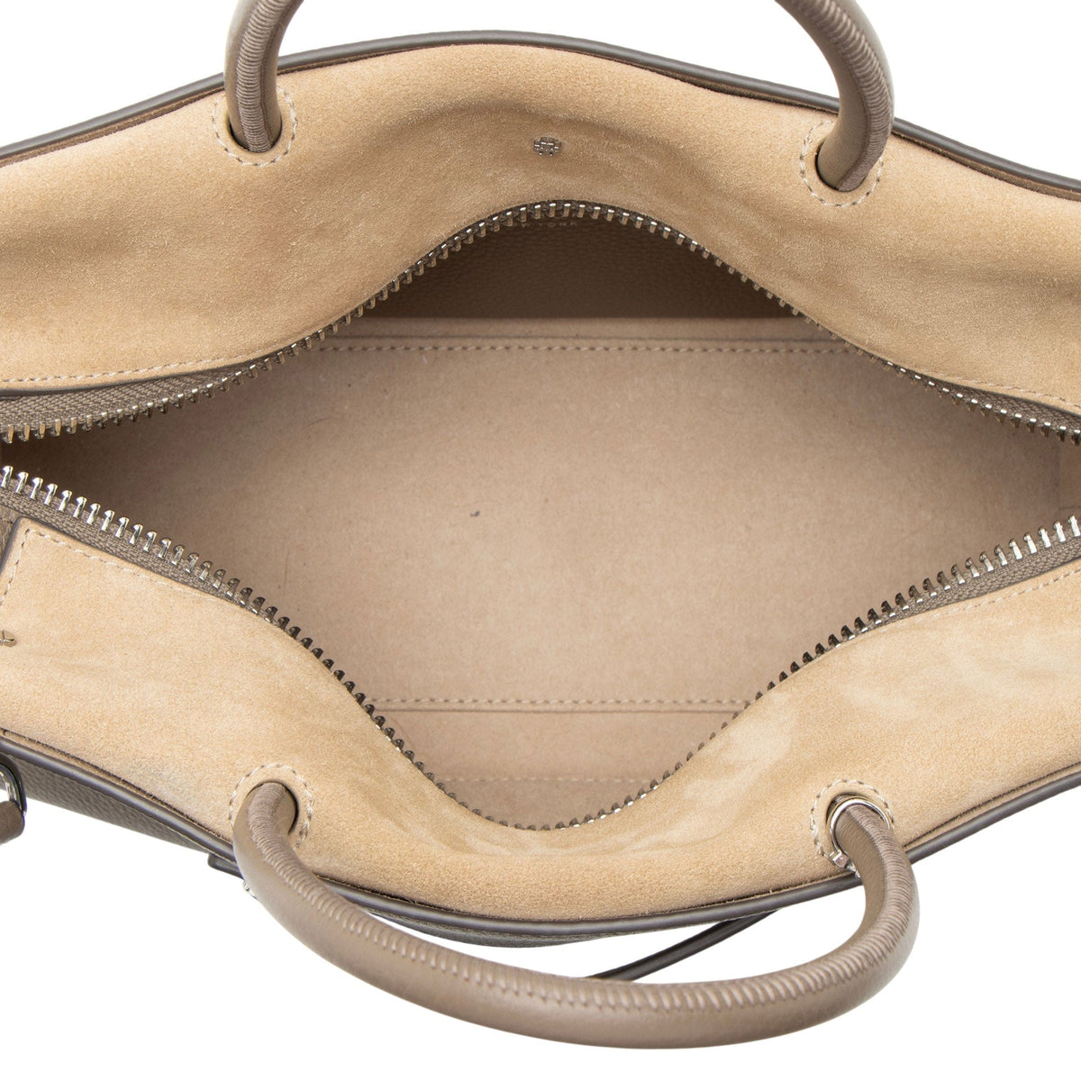 Tory Burch Pebbled Leather Mercer Satchel - Grey