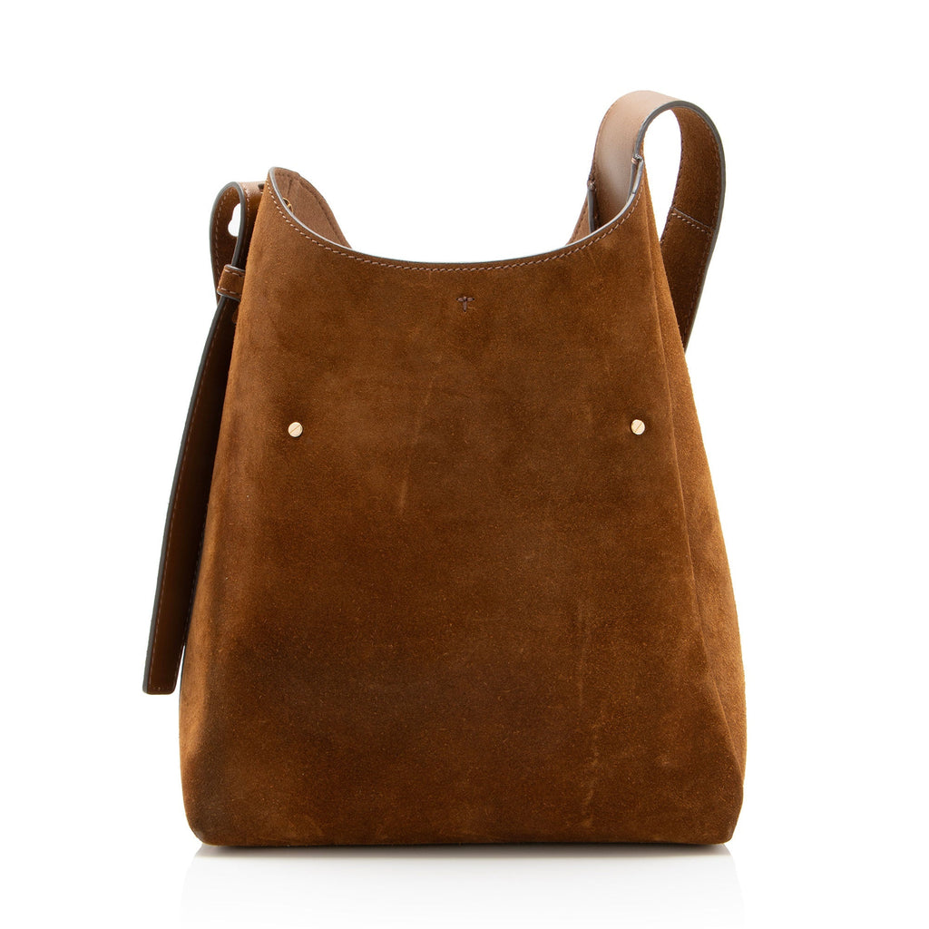 Tory Burch Suede Romy Small Hobo - Brown