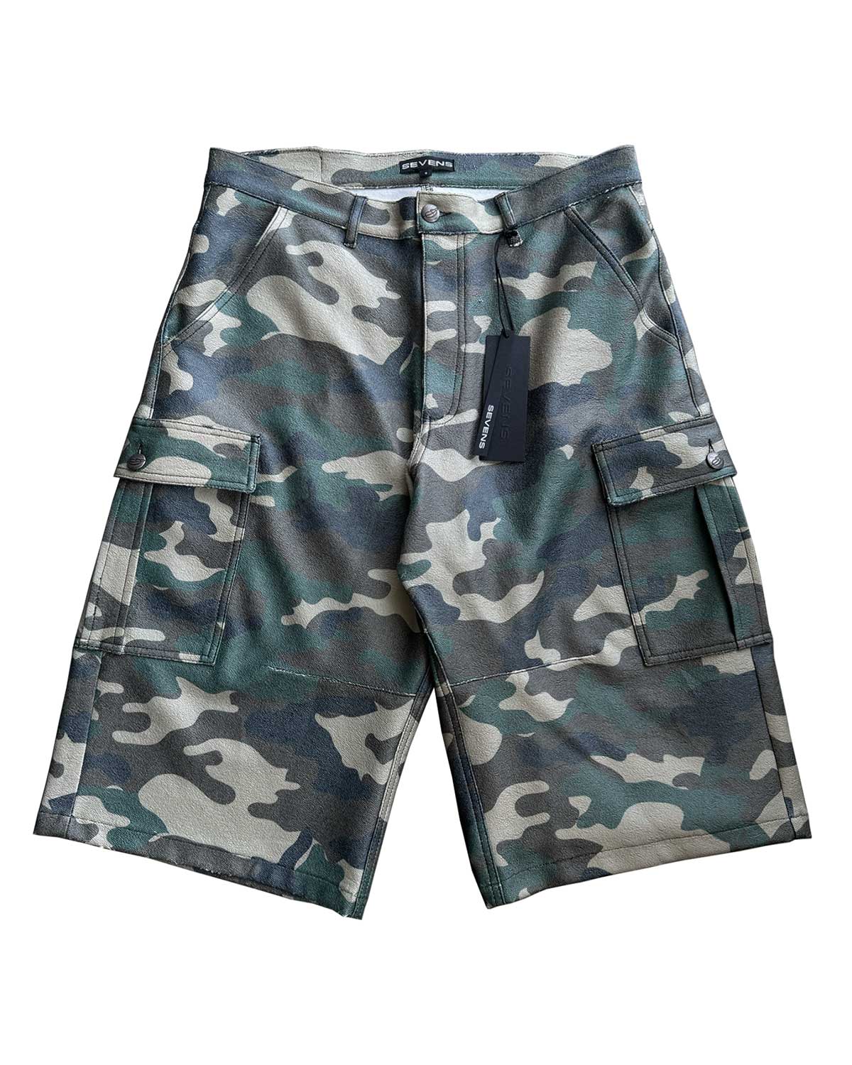 Triple Sevens Leather Camo Shorts Green