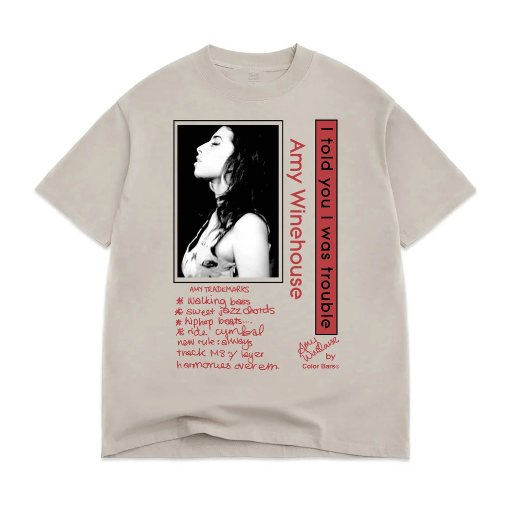 COLOR BARS AMY TROUBLE TEE TAN