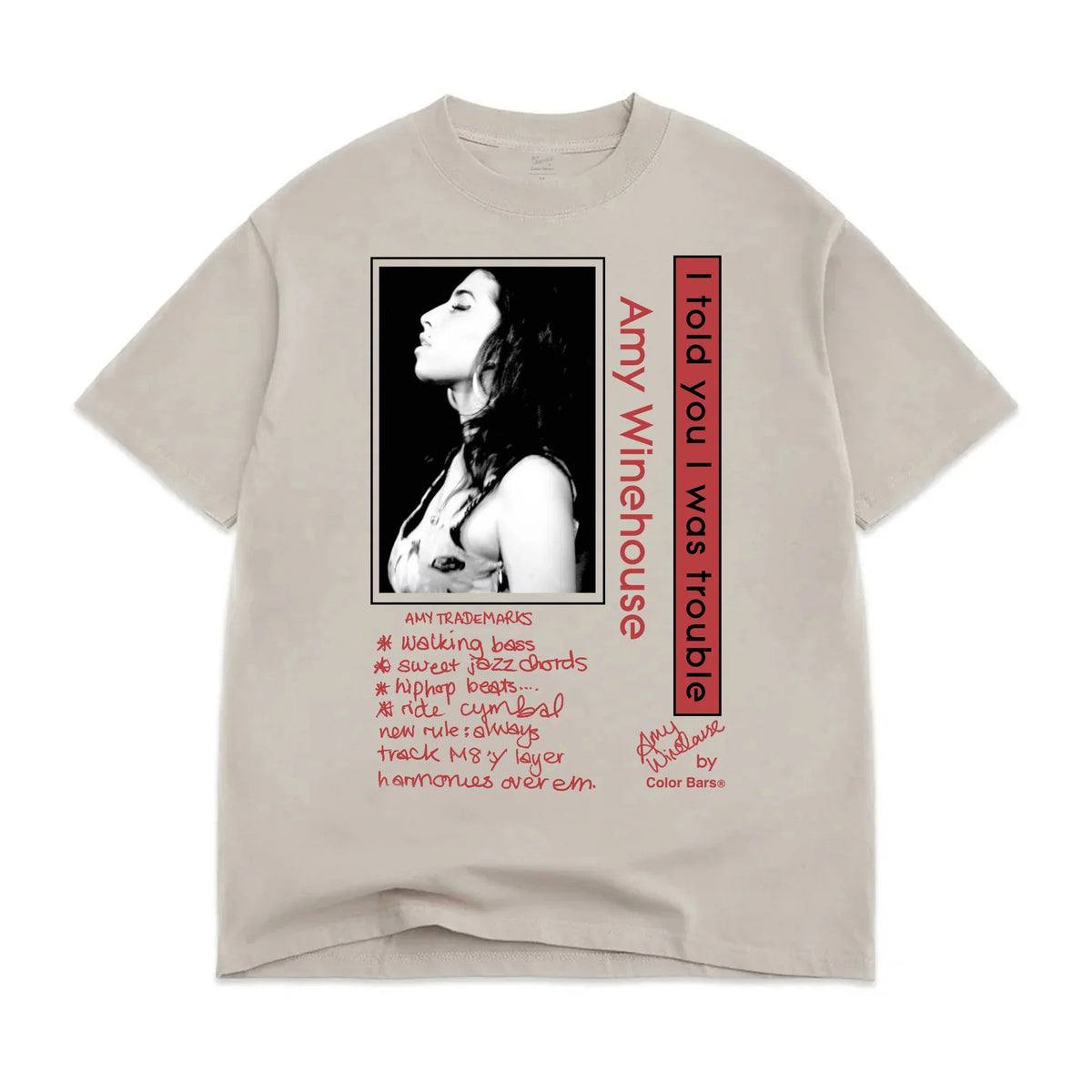COLOR BARS AMY TROUBLE TEE TAN